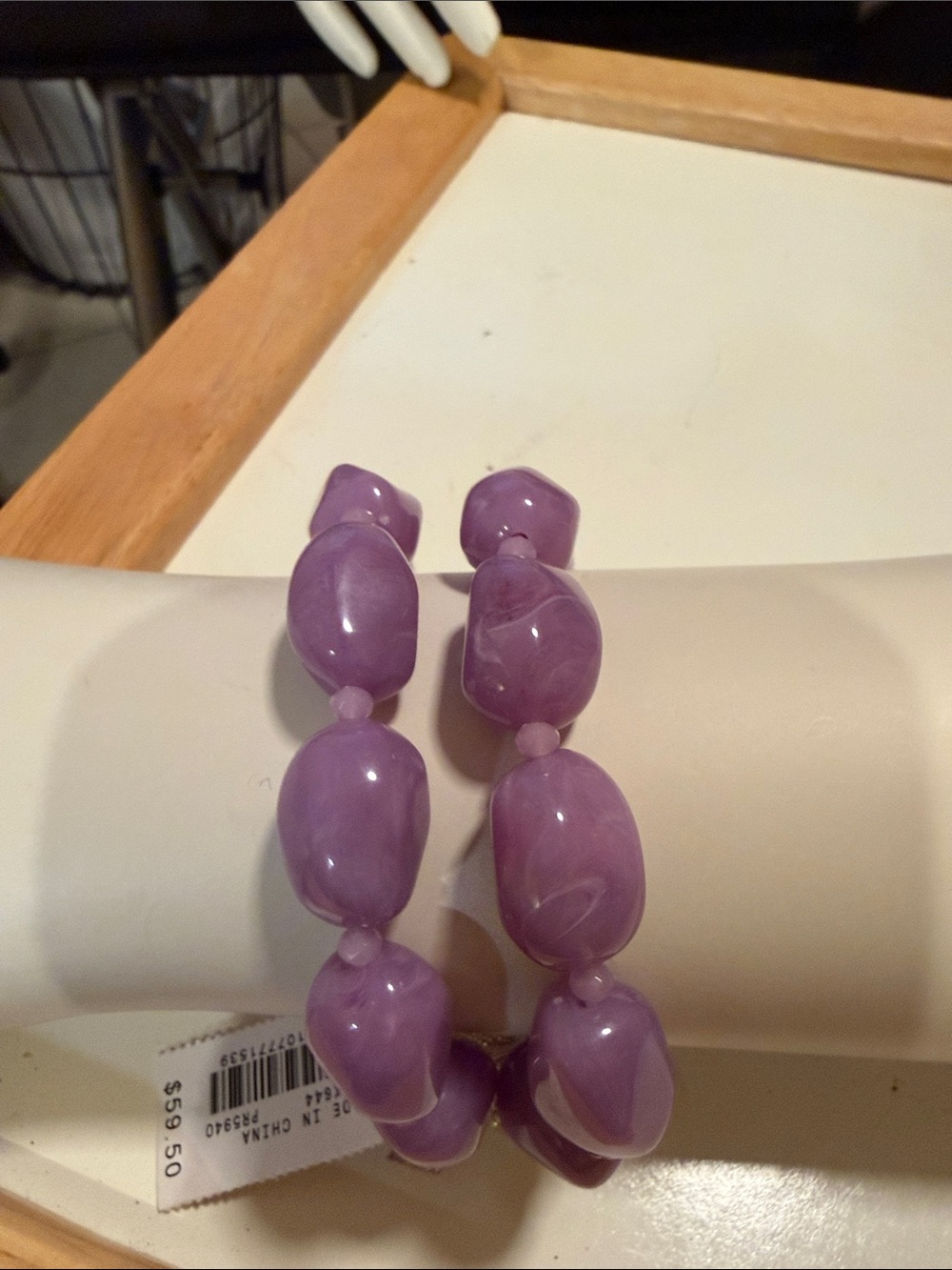 J. Crew Factory Purple Beaded Stretch Bracelet - Women Jewelry